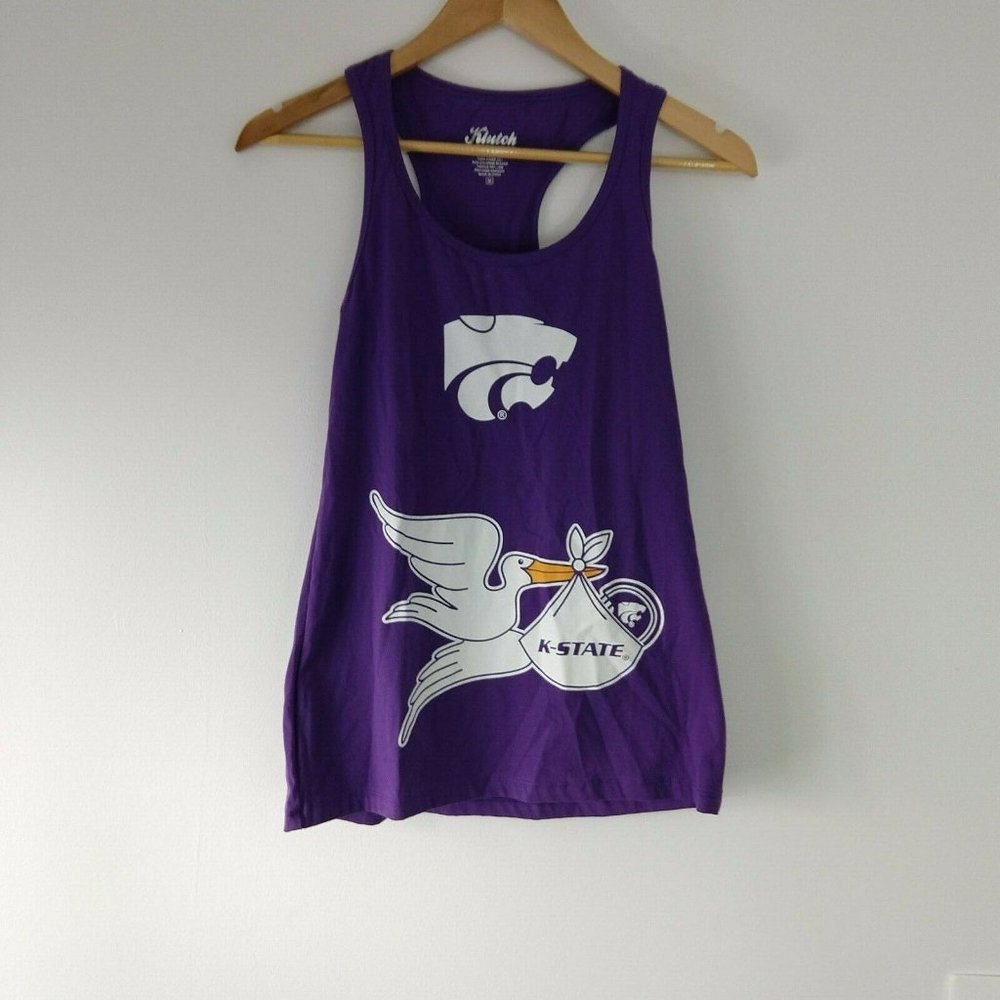 K-State Maternity Racerback Tank Top Purple Medium